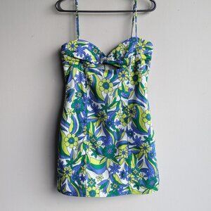 Zara floral print cut out sleeveless mini dress